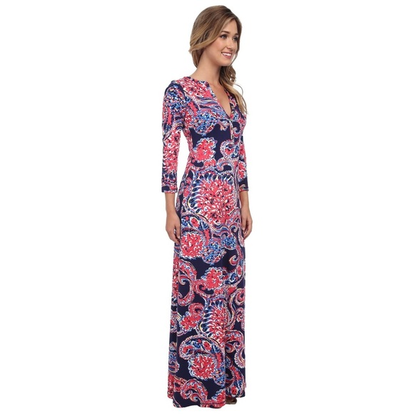 Lilly Pulitzer Alessia Long Sleeve Paisley Maxi Dress -  threedaughtersproperties.com